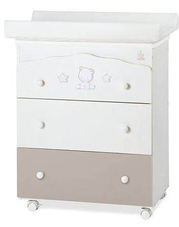 Přebalovácí pult na kolečkách Pop Star bílý